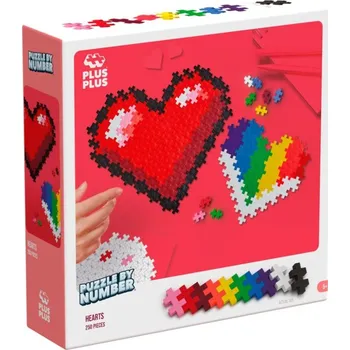 ostatní stavebnice Puzzle podle čísel Plus-Plus Mini 2 srdíčka 250 dílků