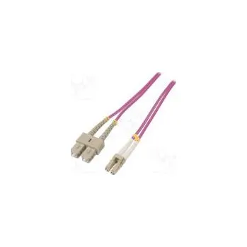 Počítač Světlovodný patch cord OM4 LC/UPC,SC/UPC 1m LSZH růžová