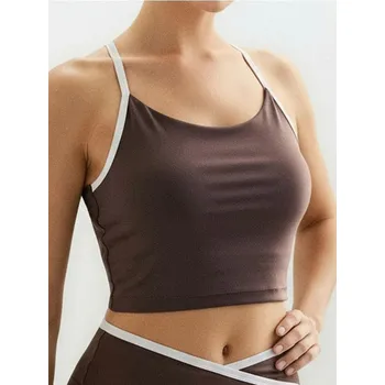 Dámská móda Sinsay - Sportovní top Gym Hard - tmavě hnědá - 592HA-89X - 592HA-89X-M