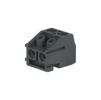 Rozpojovací svorkovnice 5mm póly 2 úhlové 90° zásuvka černá