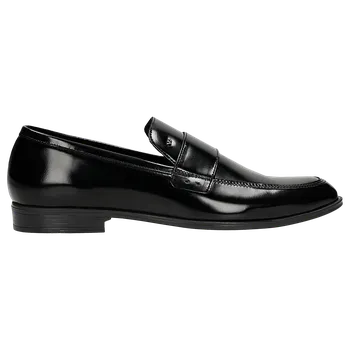 Pánské polobotky Černé Kožené Mokasíny Pánské Wojas 1028231 45