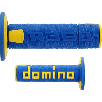 Osvětlení pro motocykl DoMINO řazení (gripy) (GRIPY) OFF ROAD NEW LAMELAR dvousložkový barva světle modrá/žlutá (DoMINO řazení (gripy) (GRIPY) OFF ROAD NEW LAMELAR dvousložkový barva světle modrá/žlutá)