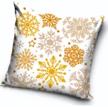 TipTrade Vánoční povlak na polštářek 40x40 cm - Mrazivé vločky Bílý