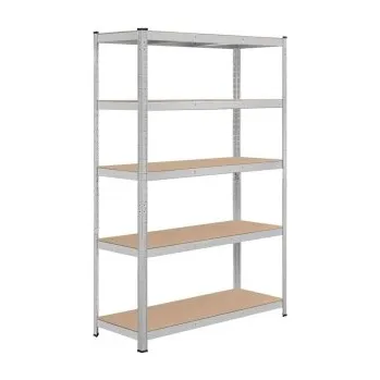 Dílenský regál Ocelový regál 611232 silver 5 úrovní, 120 x 45 x 180 cm - B YAHEETECH
