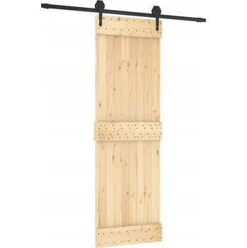 Interiérové dveře Dřevěné posuvné dveře borovice 70x3,6/5,4x210 cm černé