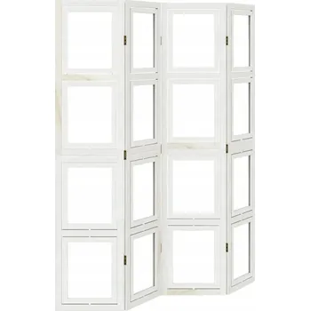 Paraván Dekorační paraván z dřeva paulovnie, bílý, 140-145x180 cm