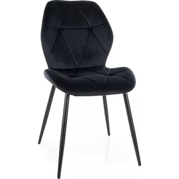 Sametová jídelní židle Rick černá
