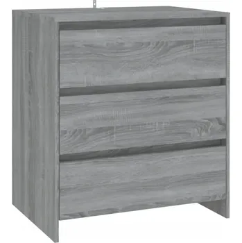 Komoda Boční skříňka šedá dub sonoma 70 x 41 x 75 cm se 3 zásuvkami
