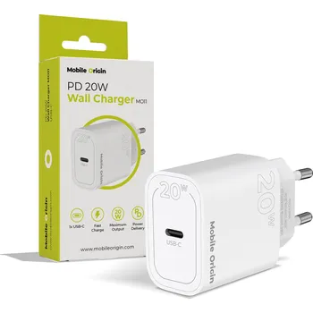 Mobilní telefon Mobile Origin PD20W Wall Charger MO11 1 USB-C FRL-PD20W-MO11