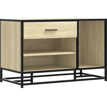 Botník Lavice na boty dub sonoma 80 x 40 x 53,5 cm, dřevotříska, kov