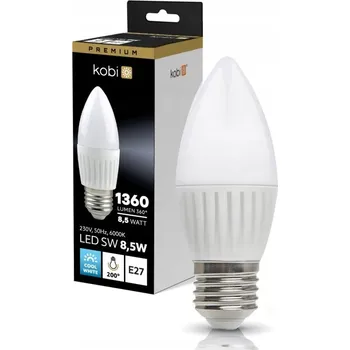 Žárovka LED žárovka SW 8,5W E27 6000K studená bílá Kobi Premium