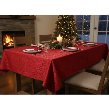 Vánoční ubrus na stůl QUEEN žakárový vzor červená 140x180 cm Mybesthome