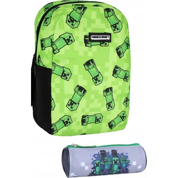 Školní batoh Školní batoh Minecraft Jacob s jednou přihrádkou, černý, zelený