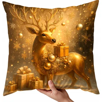 Povlak na polštářek Vánoční povlak na polštář s motivem Vánoc, dekorativní 45x45 cm