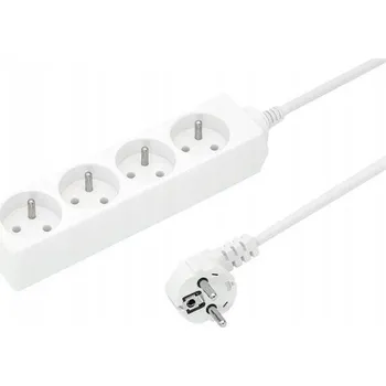 Napájecí kabel Prodlužovací Kabel 4 zásuvky s uzemněním 16A 3m OMY 3x1,5 bílý PS-470 T-110740