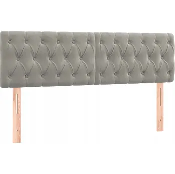 Čelo postele sametové nastavitelné světle šedé 144x7x78/88 cm