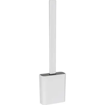 WC štětka WC KARTÁČ ÚZKÝ SE SILIKONOVOU KONCOVKOU PLAST BÍLÝ