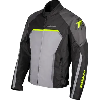 Moto bunda SEVENTY DEGREES Bunda na motorku Seventy Degrees SD-JR65 Piston černo-šedo-fluo žlutá 2XL
