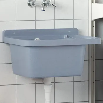 vidaXL Umyvadlo pro montáž na stěnu šedé 50 x 35 x 24 cm pryskyřice