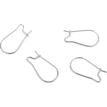 Materiál na výrobu šperku Afroháček uzavřený z nerezové oceli 20 mm, barva platina