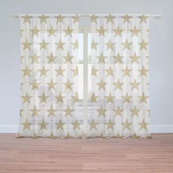 Záclona Sablio Záclony Zlaté hvězdy: 2ks 150x250cm
