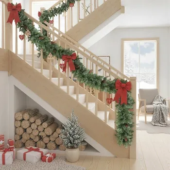 Vánoční dekorace HOMCOM vánoční girlanda 1,8 m zelená