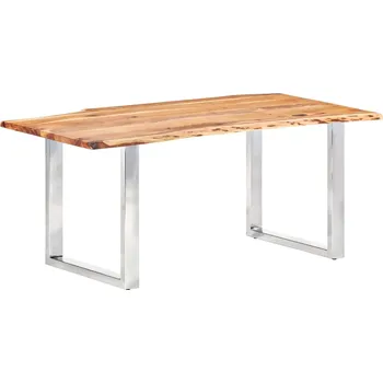 vidaXL Jídelní stůl s živými hranami masivní akáciové dřevo 200/3,8 cm