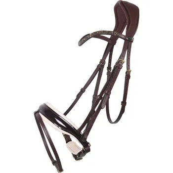 Uzdečka QHP Lupine, hnědá/béžová