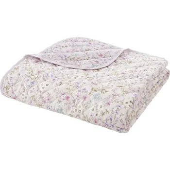 Přehoz na lůžko Bavlněný prošívaný přehoz v levandulové a béžové barvě 220x230 cm Ditsy Floral – Bianca ID_1744230