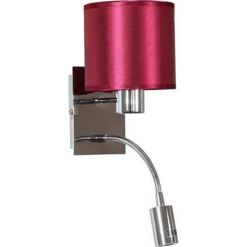 Nástěnné svítidlo Nástěnná lampa se čtecím ramenem SYLWANA - 1xE14, 40W + LED 3W, chromovaná / červená