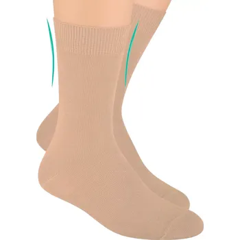 Dámská móda Pánské zdravotní ponožky s lemem 055 STEVEN Barva/Velikost: béžová / 44/46