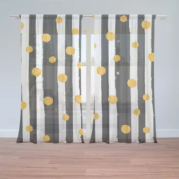 Záclona Sablio Záclony Pruhy a puntíky: 2ks 150x250cm