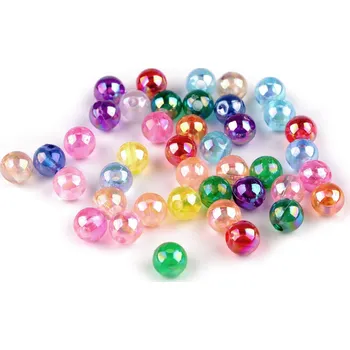 Dětské navlékací korálky Plastové korálky s AB efektem Ø6 a 8 mm, velké, 2 (Ø8 mm) mix
