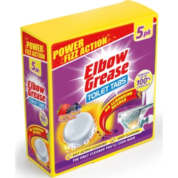 WC čistič Elbow Grease vonné pěnící a čistící tablety do WC Berry Blast 5ks