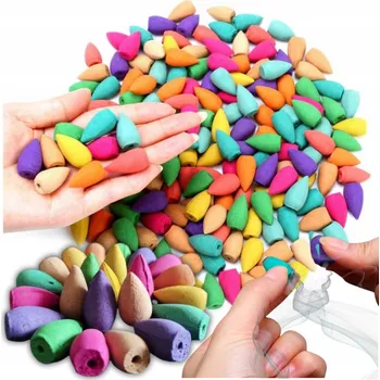 Obraz KADZIDŁA STOŻKOWE DO KOMINKA SADA 100 KUSŮ VONNÝCH VLOŽEK BAREVNÝCH