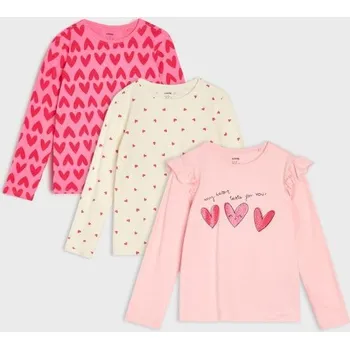 Oblečení a móda Sinsay - Bavlněné tričko 3 pack - vícebarevná - 536HF-MLC - 536HF-MLC-128