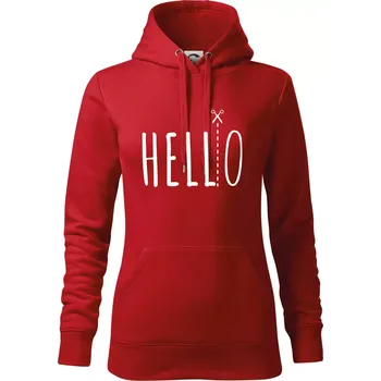 Dámská mikina Hello - Mikina dámská Cape s kapucí - L ( Červená )