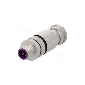 Elektrická zásuvka Zástrčka M12 PIN 5 vidlice kód B-Profibus na kabel IP67 60V