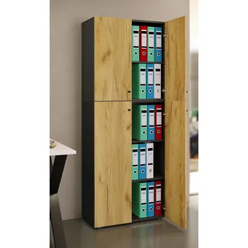 Policová skříň VCM Kancelářská skříň Lona XXL s otočnými dvířky, antracitová 487041