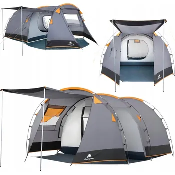 Stan VELKÝ ŠEDÝ RODINNÝ TURISTICKÝ STAN KOPULE PRO KEMPOVÁNÍ S PŘEDSÍŇKOU