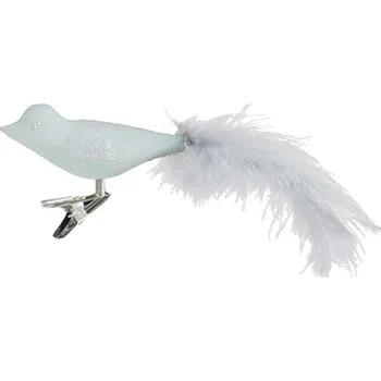 Skleněný ptáček pastelově zelený