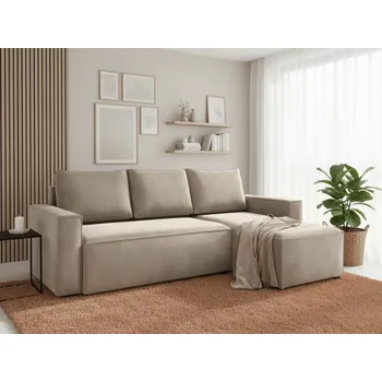 Obývací pokoj AKCE Béžová rozkládací rohová pohovka CAVELO, oboustranná II. jakost