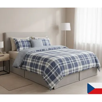 Povlečení Bavlněné povlečení Alex modrý Velikost: 70x90, 140x220 cm