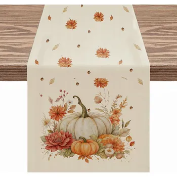 ubrus Běžec na stůl lavici podzimní listí ubrus 40x200 vánoční
