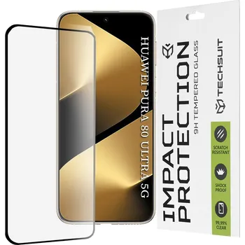 Ochranné sklo Techsuit 111D 3D zakřivené pro Huawei Pura 80 Ultra černé