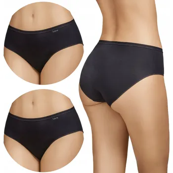 Podprsenka Dvojbalení hladkých bavlněných kalhotek s vysokým pasem Braga Model 401 Černé XL