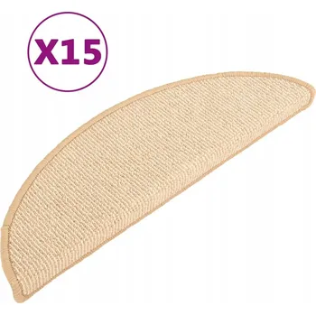 Nášlap na schod Krémové kobercové nášlapy na schody 56 x 17 x 3 cm, 15 kusů