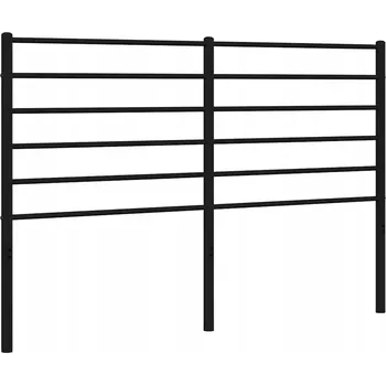 Černé čelo postele z kulatých trubek, 166 x 3 x 90 cm