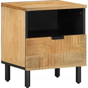 Noční stolek Hnědý noční stolek z manga, 40 x 33 x 46 cm, unikátní design