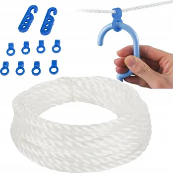 Sušák na prádlo ŠŇŮRA NA PRÁDLO LANKO HÁČKY NA VĚŠÁKY